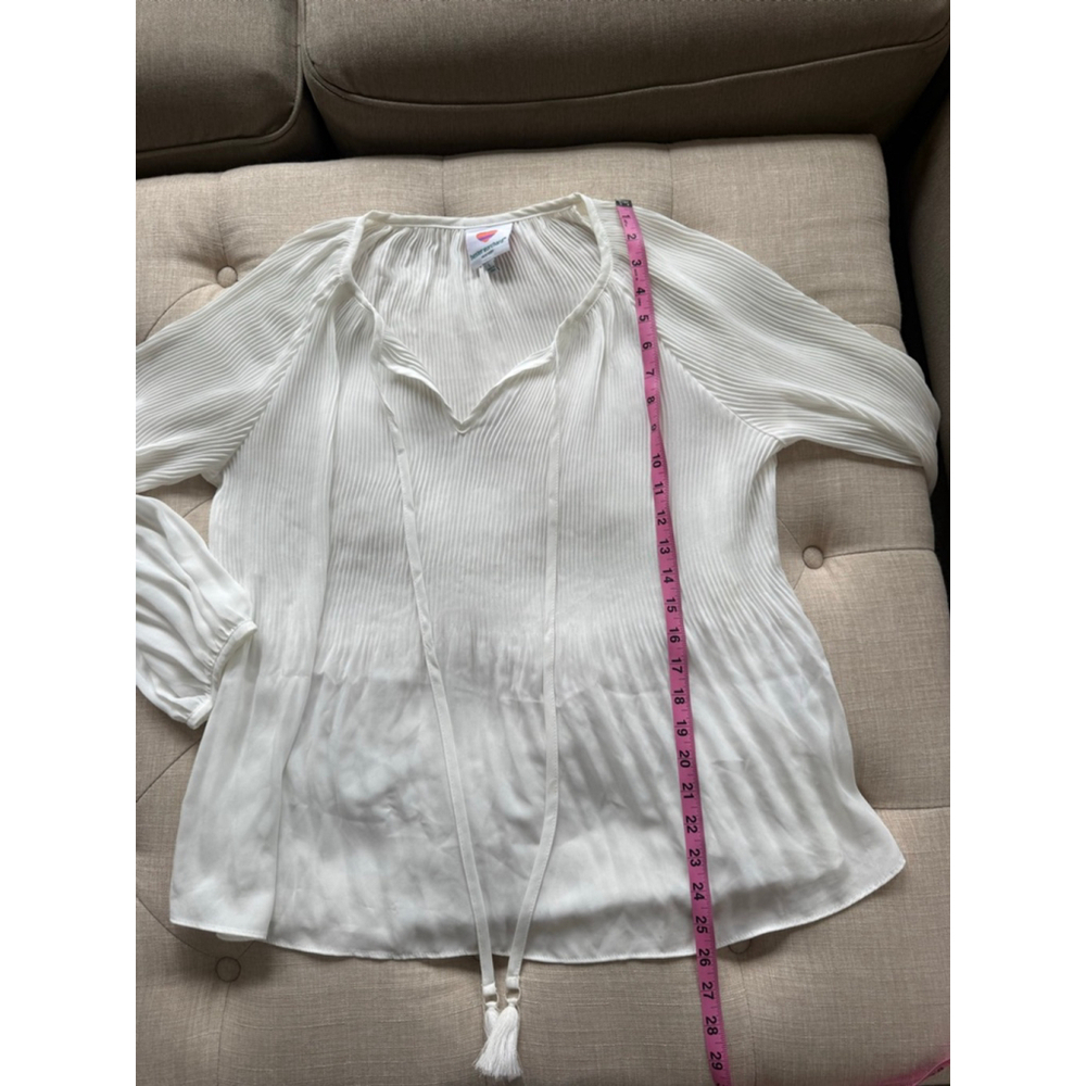 Women's hester & orchard White Pleated Blouse L - Picture 4 of 6